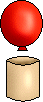 an example of a blown-up balloon and a makeshift base