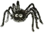 a cartoon rendering of a pipe-cleaner spider with googly eyes