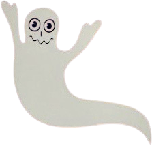 a cartoon rendering of a ghost
